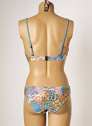 Maillot de bain 2 pièces stretch haut soutien-gorge emboitant bleu PIHA femme