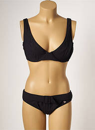 Maillot de bain 2 pièces stretch haut soutien-gorge emboitant noir BORABORA femme