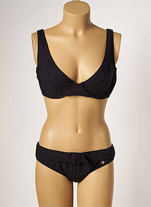 Maillot de bain 2 pièces stretch haut soutien-gorge emboitant noir BORABORA femme