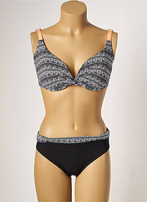 Maillot de bain 2 pièces stretch haut triangles noir SUN PLAYA femme