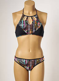 Maillot de bain 2 pièces stretch noir CHERRY BEACH femme