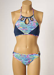 Maillot de bain 2 pièces stretch bleu SALÉE femme