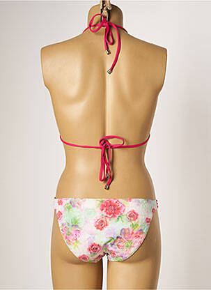 Maillot de bain 2 pièces stretch haut triangles rose KIWI femme