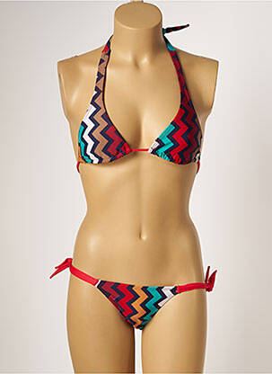 Maillot de bain 2 pièces stretch haut triangles rouge BAHIA BEACH BAULE femme