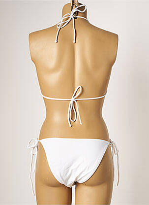 Maillot de bain 2 pièces fermeture liens à nouer haut triangles blanc BAHIA BEACH BAULE femme
