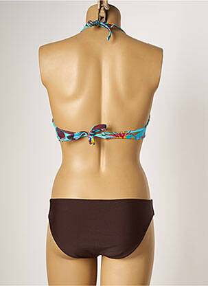 Maillot de bain 2 pièces stretch haut soutien-gorge push-up bleu PLATJA femme