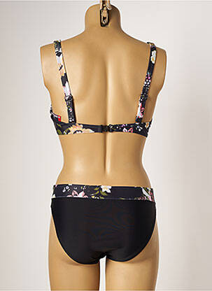 Maillot de bain 2 pièces stretch haut soutien-gorge emboitant noir LAGON BLEU femme