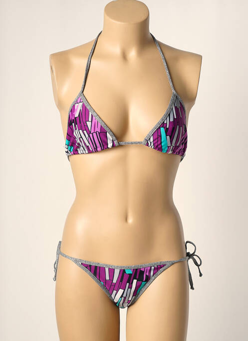 Maillot de bain 2 pièces stretch haut triangles violet BAHIA BEACH BAULE femme
