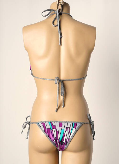 Maillot de bain 2 pièces stretch haut triangles violet BAHIA BEACH BAULE femme