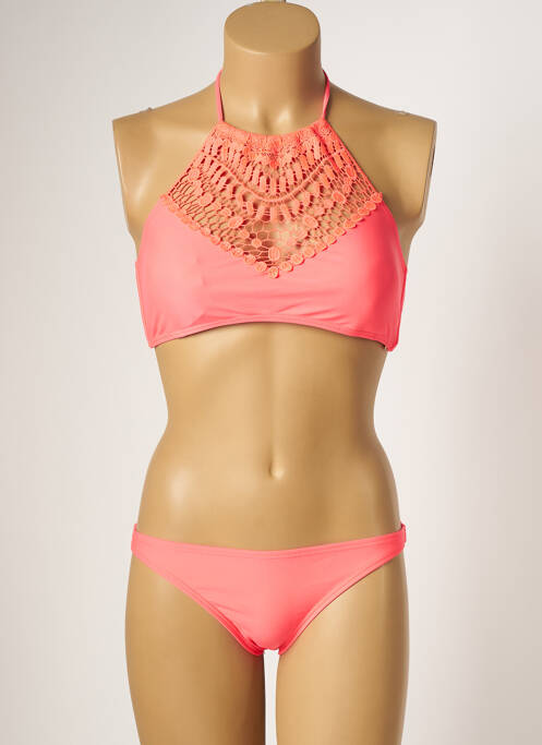 Maillot de bain 2 pièces stretch haut soutien-gorge moulé rose DAG ADOM femme