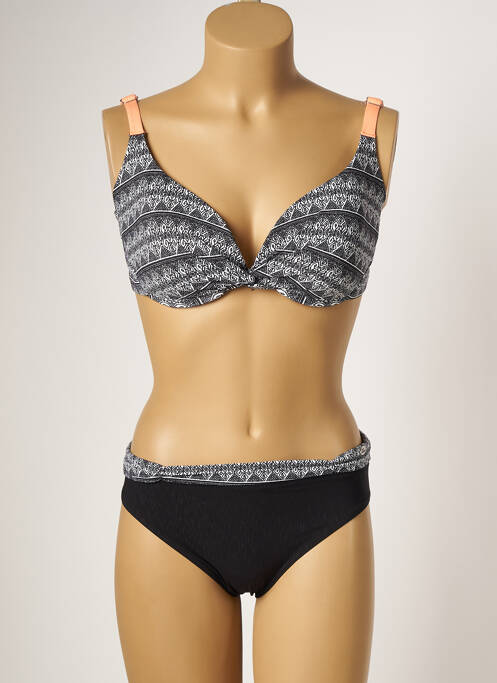 Maillot de bain 2 pièces stretch haut triangles noir SUN PLAYA femme