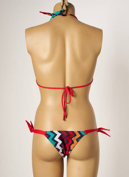 Maillot de bain 2 pièces stretch haut triangles rouge BAHIA BEACH BAULE femme