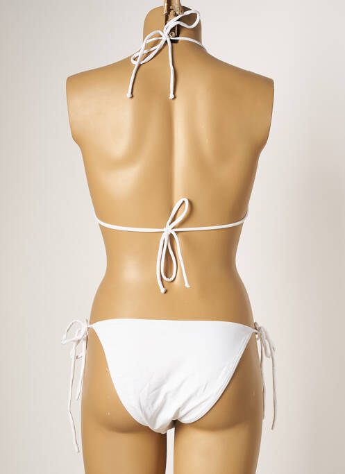 Maillot de bain 2 pièces fermeture liens à nouer haut triangles blanc BAHIA BEACH BAULE femme