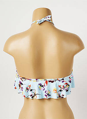 Haut de maillot de bain stretch haut soutien-gorge moulé bleu PIHA femme