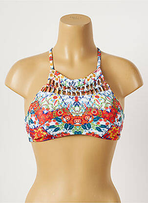 Haut de maillot de bain stretch haut soutien-gorge moulé rouge PIHA femme