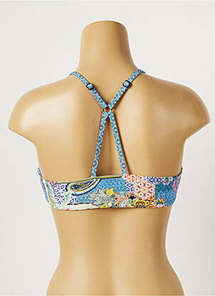 Haut de maillot de bain stretch haut soutien-gorge moulé bleu PIHA femme