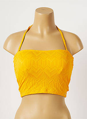 Haut de maillot de bain stretch haut bandeau jaune PIHA femme