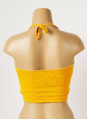 Haut de maillot de bain stretch haut bandeau jaune PIHA femme