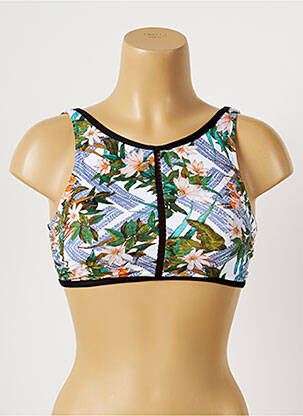 Haut de maillot de bain stretch haut soutien-gorge moulé bleu MOONTIDE femme