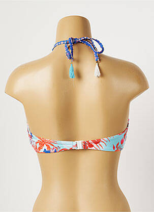 Haut de maillot de bain stretch haut soutien-gorge moulé bleu PIHA femme