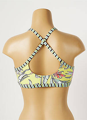 Haut de maillot de bain stretch haut soutien-gorge moulé jaune PIHA femme