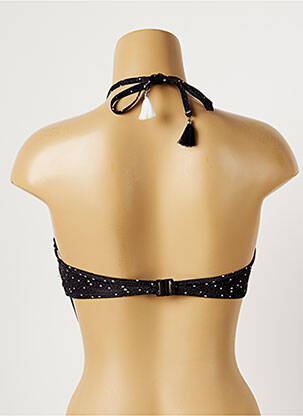 Haut de maillot de bain stretch haut soutien-gorge moulé noir PIHA femme