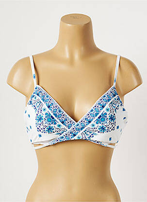 Haut de maillot de bain stretch haut soutien-gorge push-up bleu SEAFOLLY femme