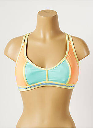 Haut de maillot de bain stretch haut soutien-gorge moulé jaune PIHA femme