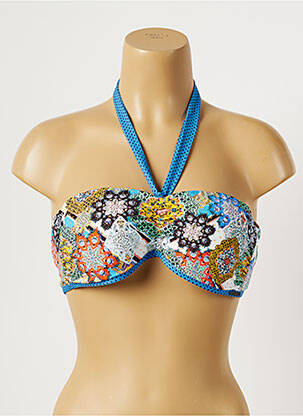 Haut de maillot de bain stretch haut bandeau bleu MOONTIDE femme