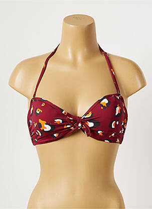 Haut de maillot de bain stretch haut bandeau rouge PIHA femme