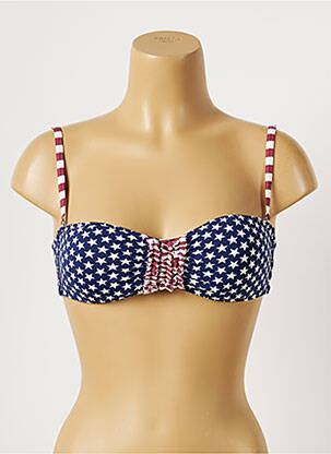 Haut de maillot de bain stretch haut bandeau bleu KIWI femme