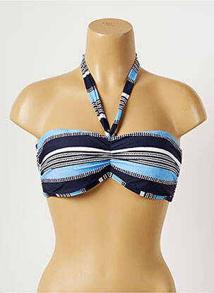 Haut de maillot de bain stretch haut bandeau bleu MOONTIDE femme