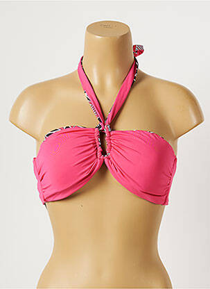 Haut de maillot de bain stretch haut bandeau rose MOONTIDE femme