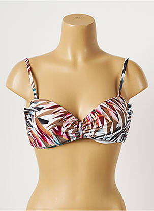 Haut de maillot de bain stretch haut bandeau marron MOONTIDE femme