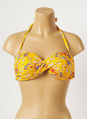 Haut de maillot de bain stretch haut bandeau jaune KIWI femme