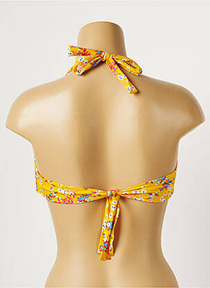 Haut de maillot de bain stretch haut bandeau jaune KIWI femme
