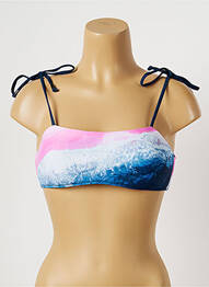 Haut de maillot de bain stretch haut soutien-gorge moulé bleu PIHA femme