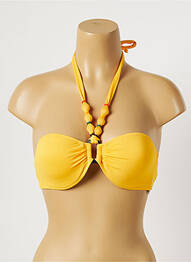 Haut de maillot de bain stretch haut bandeau jaune YSABEL MORA femme