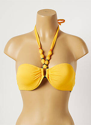 Haut de maillot de bain stretch haut bandeau jaune YSABEL MORA femme