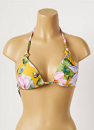 Haut de maillot de bain stretch haut triangles jaune YSABEL MORA femme