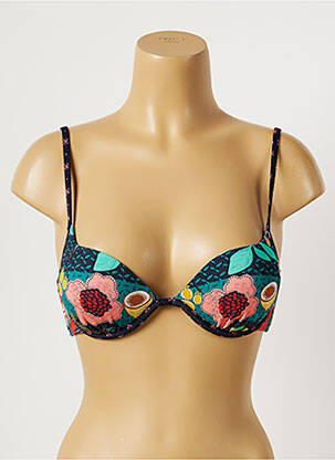 Haut de maillot de bain stretch haut soutien-gorge push-up bleu YSABEL MORA femme