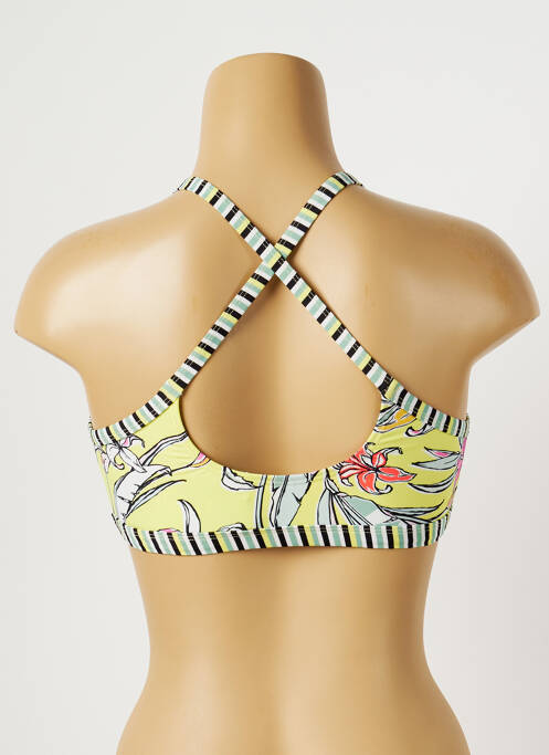 Haut de maillot de bain stretch haut soutien-gorge moulé jaune PIHA femme