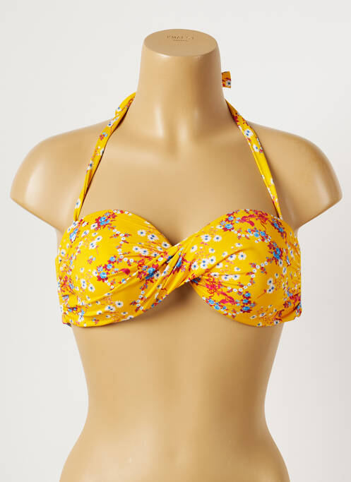 Haut de maillot de bain stretch haut bandeau jaune KIWI femme