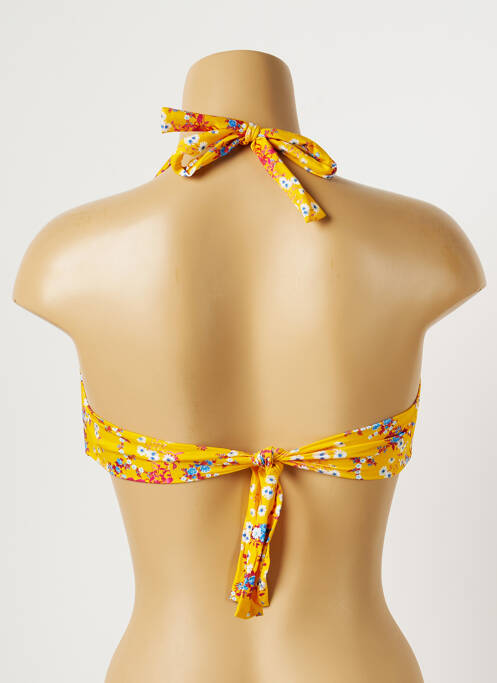 Haut de maillot de bain stretch haut bandeau jaune KIWI femme