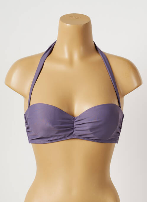 Haut de maillot de bain stretch haut bandeau violet KIWI femme