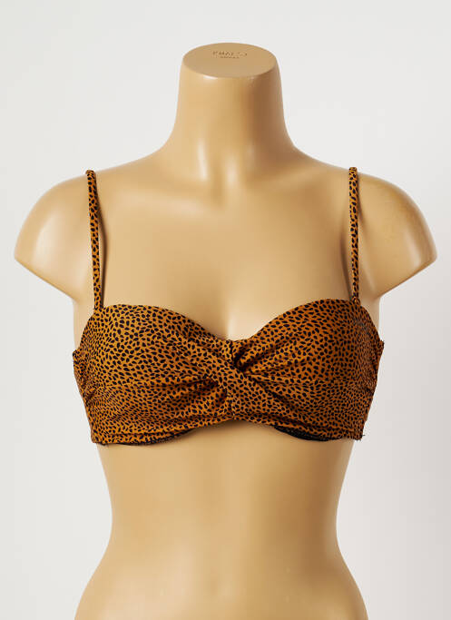 Haut de maillot de bain stretch haut bandeau marron PROTEST femme