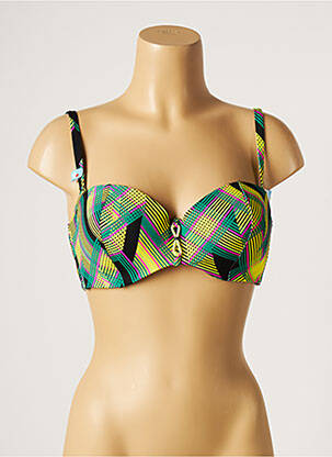Haut de maillot de bain stretch haut bandeau vert CHERRY BEACH femme
