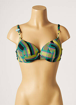 Haut de maillot de bain stretch haut soutien-gorge moulé vert CHERRY BEACH femme
