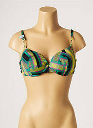 Haut de maillot de bain stretch haut soutien-gorge moulé vert CHERRY BEACH femme