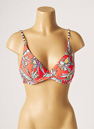 Haut de maillot de bain stretch haut soutien-gorge moulé orange PIHA femme